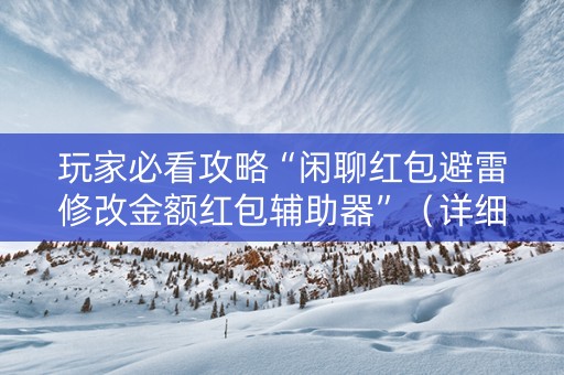玩家必看攻略“闲聊红包避雷修改金额红包辅助器”（详细透视教程）-哔哩哔哩