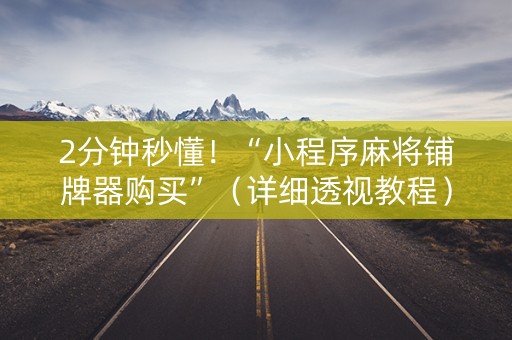 2分钟秒懂！“小程序麻将铺牌器购买”（详细透视教程）-哔哩哔哩