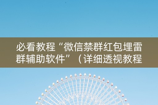 必看教程“微信禁群红包埋雷群辅助软件”（详细透视教程）-哔哩哔哩