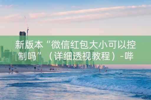新版本“微信红包大小可以控制吗”（详细透视教程）-哔哩哔哩