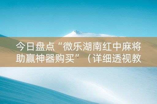 今日盘点“微乐湖南红中麻将助赢神器购买”（详细透视教程）-哔哩哔哩