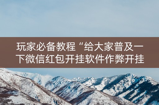 玩家必备教程“给大家普及一下微信红包开挂软件作弊开挂”（详细透视教程）-哔哩哔哩