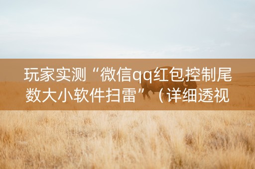 玩家实测“微信qq红包控制尾数大小软件扫雷”（详细透视教程）-哔哩哔哩