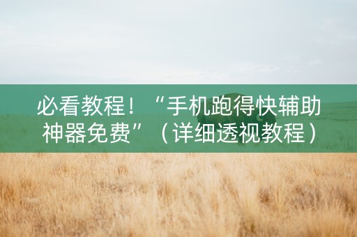 必看教程！“手机跑得快辅助神器免费”（详细透视教程）-哔哩哔哩