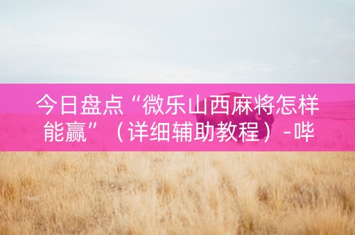今日盘点“微乐山西麻将怎样能赢”（详细辅助教程）-哔哩哔哩