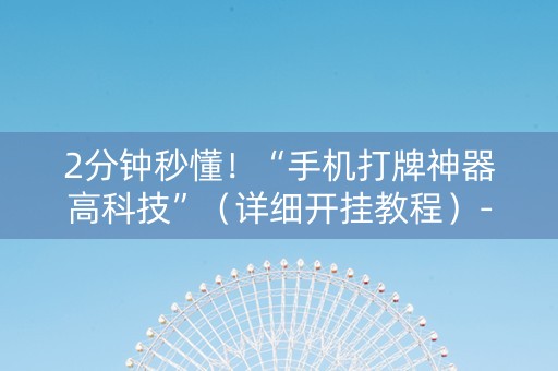 2分钟秒懂！“手机打牌神器高科技”（详细开挂教程）-哔哩哔哩
