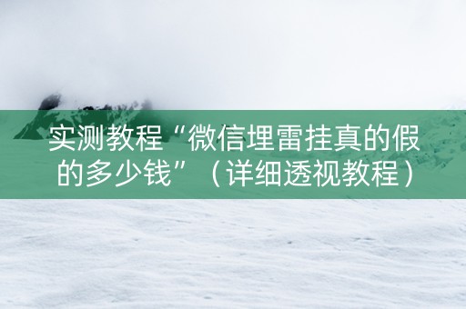 实测教程“微信埋雷挂真的假的多少钱”（详细透视教程）-哔哩哔哩
