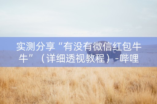 实测分享“有没有微信红包牛牛”（详细透视教程）-哔哩哔哩