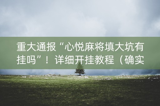 重大通报“心悦麻将填大坑有挂吗”！详细开挂教程（确实真的有挂)-知乎