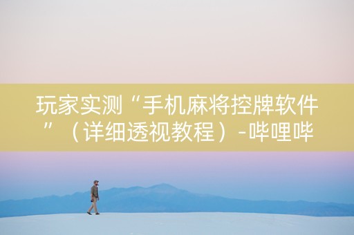 玩家实测“手机麻将控牌软件”（详细透视教程）-哔哩哔哩