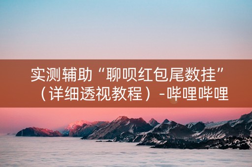 实测辅助“聊呗红包尾数挂”（详细透视教程）-哔哩哔哩