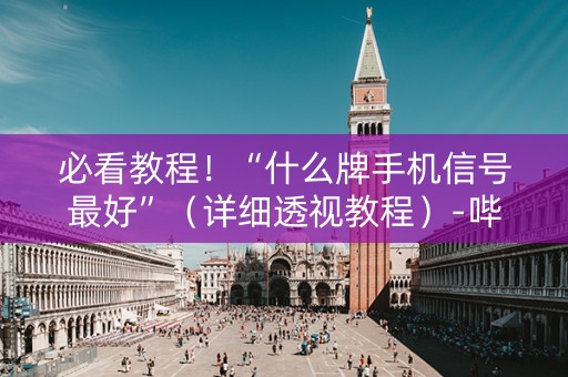 必看教程！“什么牌手机信号最好”（详细透视教程）-哔哩哔哩