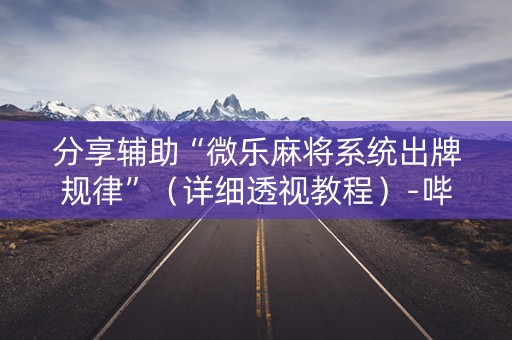 分享辅助“微乐麻将系统出牌规律”（详细透视教程）-哔哩哔哩