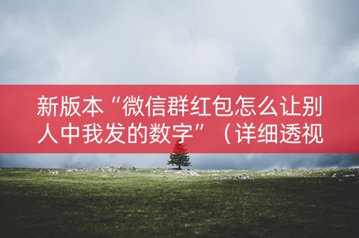 新版本“微信群红包怎么让别人中我发的数字”（详细透视教程）-哔哩哔哩