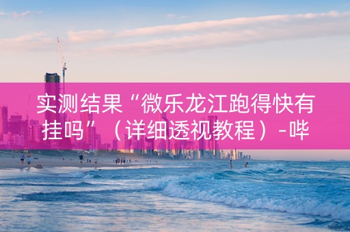 实测结果“微乐龙江跑得快有挂吗”（详细透视教程）-哔哩哔哩