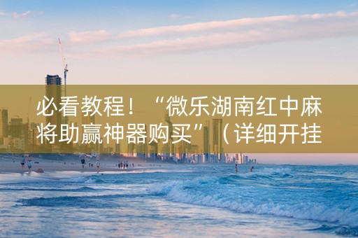 必看教程！“微乐湖南红中麻将助赢神器购买”（详细开挂教程）-哔哩哔哩