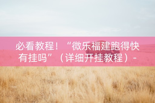 必看教程！“微乐福建跑得快有挂吗”（详细开挂教程）-哔哩哔哩