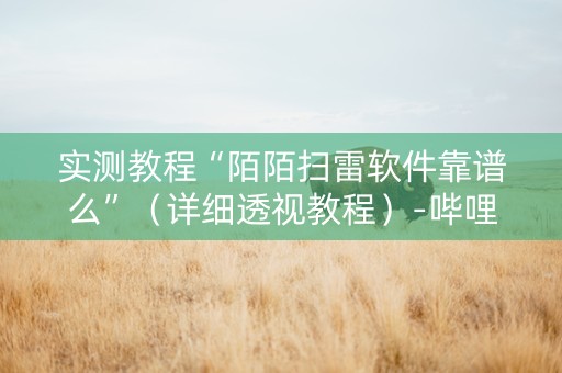 实测教程“陌陌扫雷软件靠谱么”（详细透视教程）-哔哩哔哩