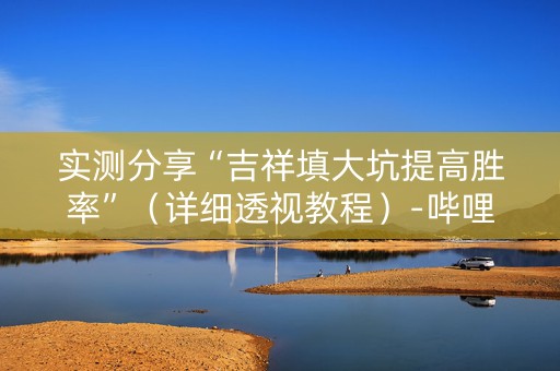 实测分享“吉祥填大坑提高胜率”（详细透视教程）-哔哩哔哩