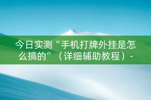 今日实测“手机打牌外挂是怎么搞的”（详细辅助教程）-哔哩哔哩