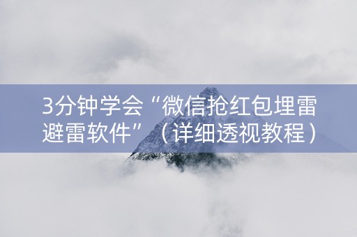 3分钟学会“微信抢红包埋雷避雷软件”（详细透视教程）-哔哩哔哩