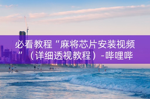 必看教程“麻将芯片安装视频”（详细透视教程）-哔哩哔哩