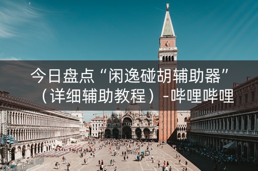 今日盘点“闲逸碰胡辅助器”（详细辅助教程）-哔哩哔哩