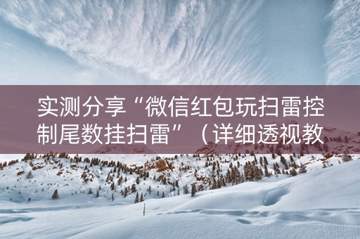 实测分享“微信红包玩扫雷控制尾数挂扫雷”（详细透视教程）-哔哩哔哩