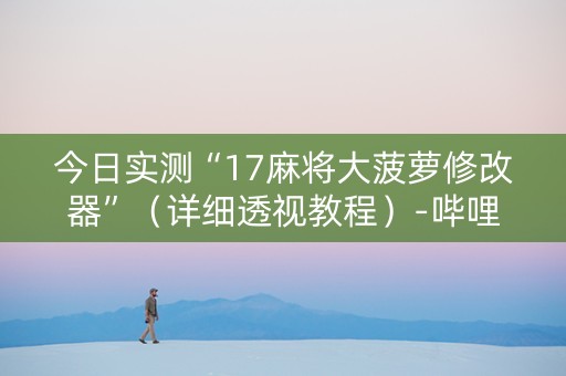 今日实测“17麻将大菠萝修改器”（详细透视教程）-哔哩哔哩