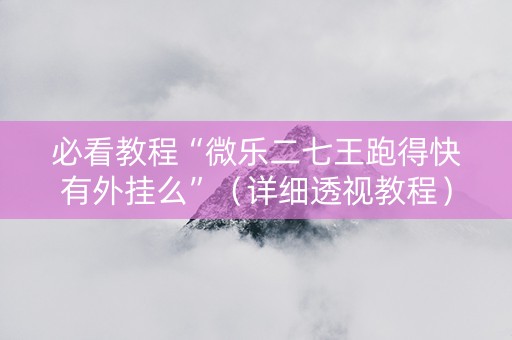 必看教程“微乐二七王跑得快有外挂么”（详细透视教程）-哔哩哔哩