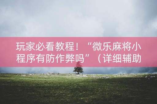 玩家必看教程！“微乐麻将小程序有防作弊吗”（详细辅助教程）-哔哩哔哩
