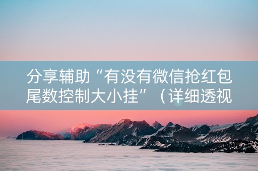 分享辅助“有没有微信抢红包尾数控制大小挂”（详细透视教程）-哔哩哔哩
