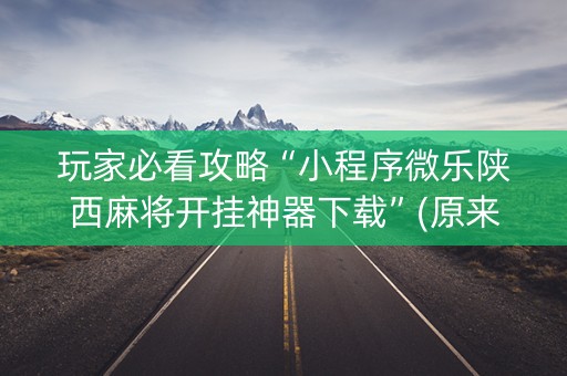 玩家必看攻略“小程序微乐陕西麻将开挂神器下载”(原来真的有挂)-知乎