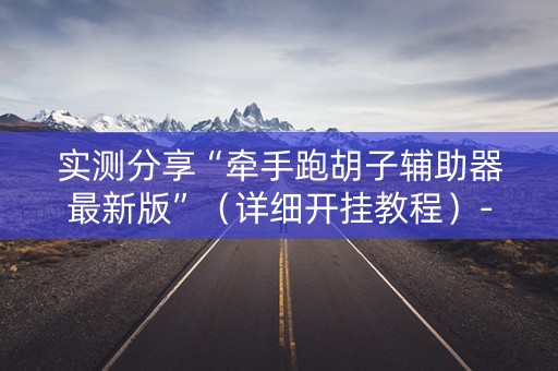 实测分享“牵手跑胡子辅助器最新版”（详细开挂教程）-哔哩哔哩