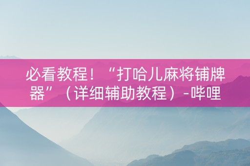 必看教程！“打哈儿麻将铺牌器”（详细辅助教程）-哔哩哔哩