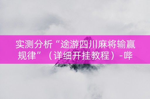 实测分析“途游四川麻将输赢规律”（详细开挂教程）-哔哩哔哩