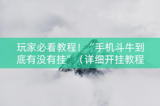 玩家必看教程！“手机斗牛到底有没有挂”（详细开挂教程）-哔哩哔哩