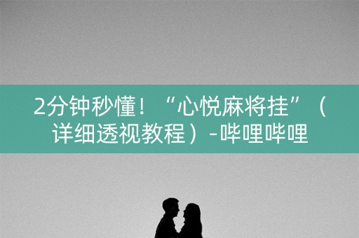 2分钟秒懂！“心悦麻将挂”（详细透视教程）-哔哩哔哩
