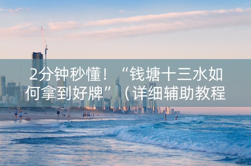 2分钟秒懂！“钱塘十三水如何拿到好牌”（详细辅助教程）-哔哩哔哩
