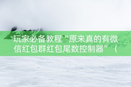 玩家必备教程“原来真的有微信红包群红包尾数控制器”（详细透视教程）-哔哩哔哩