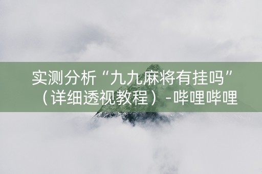 实测分析“九九麻将有挂吗”（详细透视教程）-哔哩哔哩