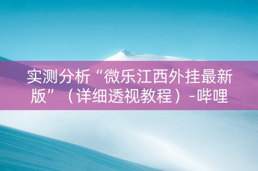 实测分析“微乐江西外挂最新版”（详细透视教程）-哔哩哔哩