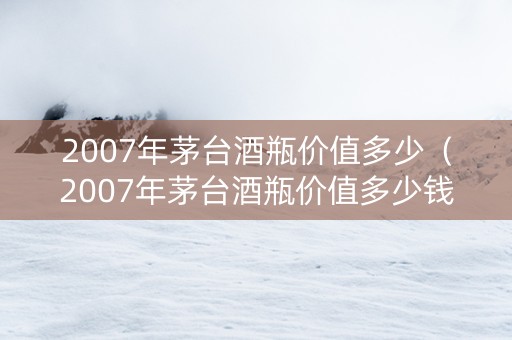 2007年茅台酒瓶价值多少（2007年茅台酒瓶价值多少钱）