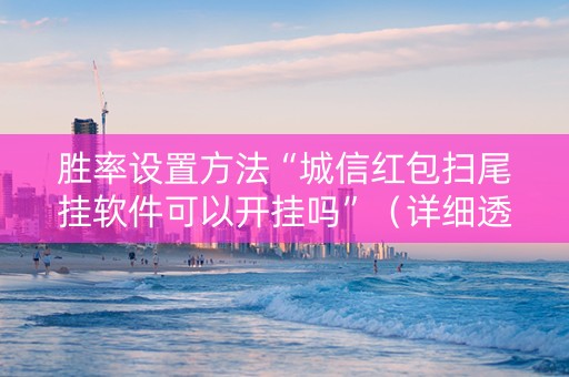 胜率设置方法“城信红包扫尾挂软件可以开挂吗”（详细透视教程）-哔哩哔哩