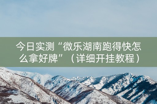 今日实测“微乐湖南跑得快怎么拿好牌”（详细开挂教程）-哔哩哔哩