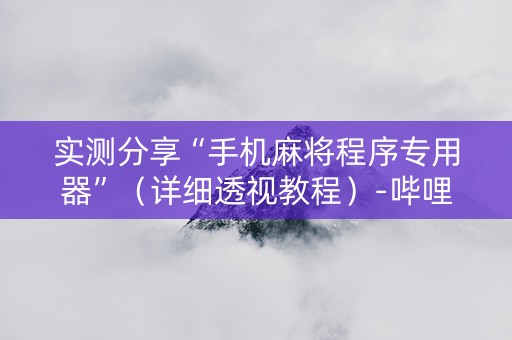 实测分享“手机麻将程序专用器”（详细透视教程）-哔哩哔哩