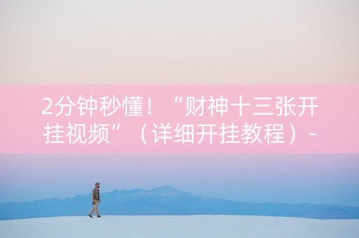 2分钟秒懂！“财神十三张开挂视频”（详细开挂教程）-哔哩哔哩