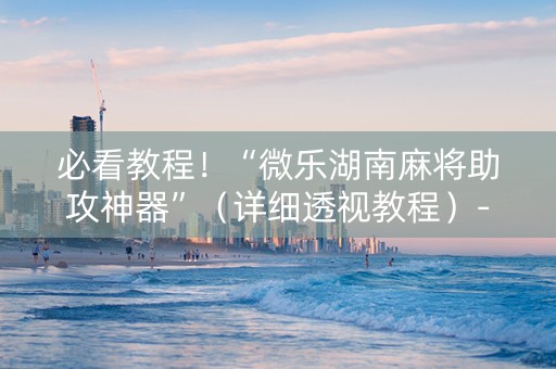 必看教程！“微乐湖南麻将助攻神器”（详细透视教程）-哔哩哔哩
