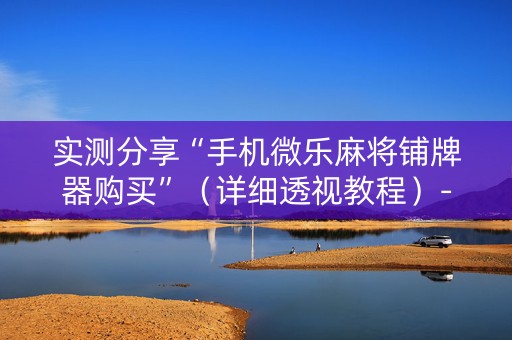实测分享“手机微乐麻将铺牌器购买”（详细透视教程）-哔哩哔哩