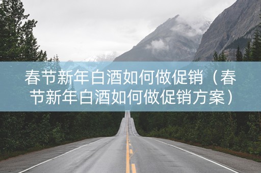 春节新年白酒如何做促销（春节新年白酒如何做促销方案）